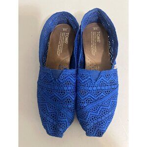 TOMS Sapphire Blue Lace Slip Ons Women's Sz 8